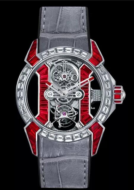 Jacob & Co EPIC X TOURBILLON BAGUETTE WHITE GOLD RUBIES EX500.60.BD.BR.A Replica watch